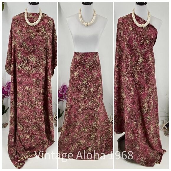 Mauve/Tan SARONG Pareo Lavalava Beach Wrap Skirt Summer Scarf - Picture 1 of 4